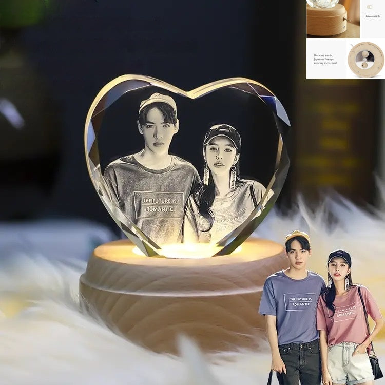 3D Crystal Photo Personalized Statue Luxury Gifts Monogrammed Family Gifts