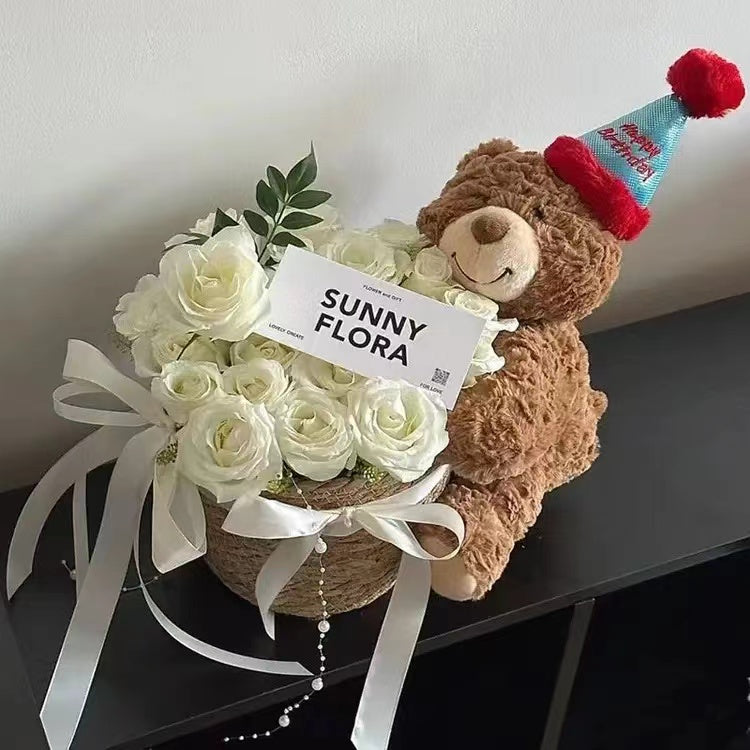 Enppy Gift Bouquet Bear Birthday Gift Cute Doll for Girls / Friends