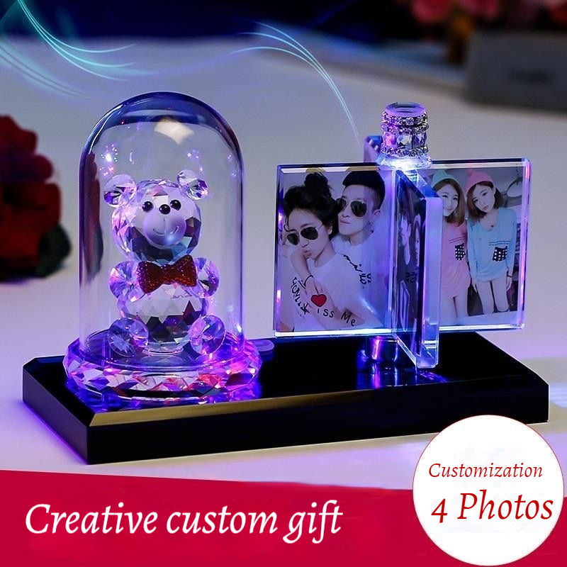 Enppy Gift Custom Albom Crystal Glowing Windmill Best Gift for Lovers and Family