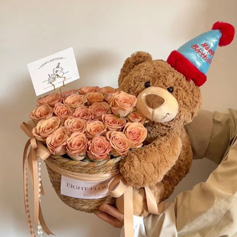 Enppy Gift Bouquet Bear Birthday Gift Cute Doll for Girls / Friends