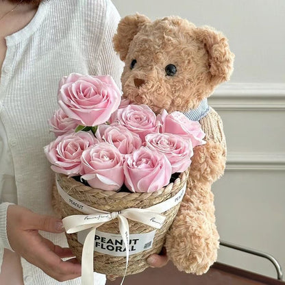 Enppy Gift Bouquet Bear Birthday Gift Cute Doll for Girls / Friends