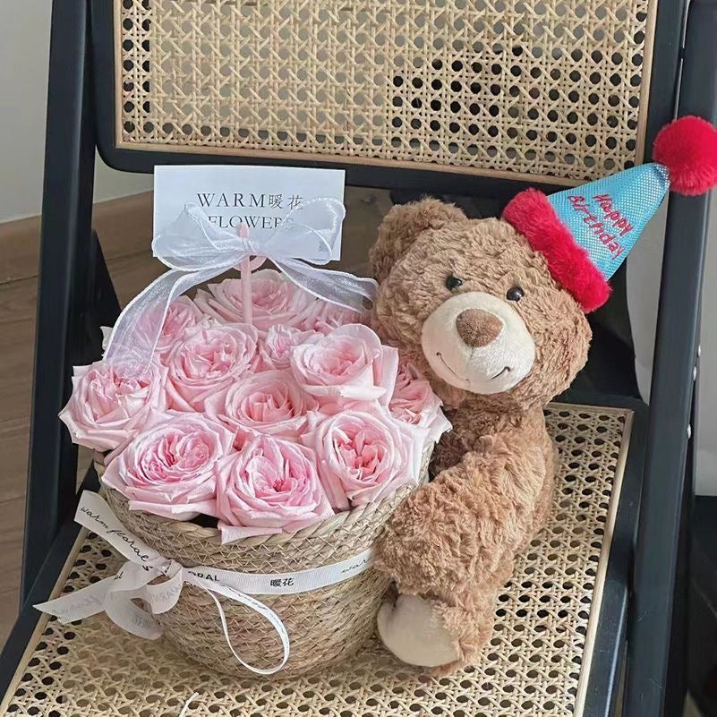 Enppy Gift Bouquet Bear Birthday Gift Cute Doll for Girls / Friends