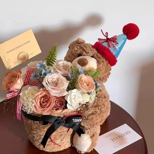 Enppy Gift Bouquet Bear Birthday Gift Cute Doll for Girls / Friends