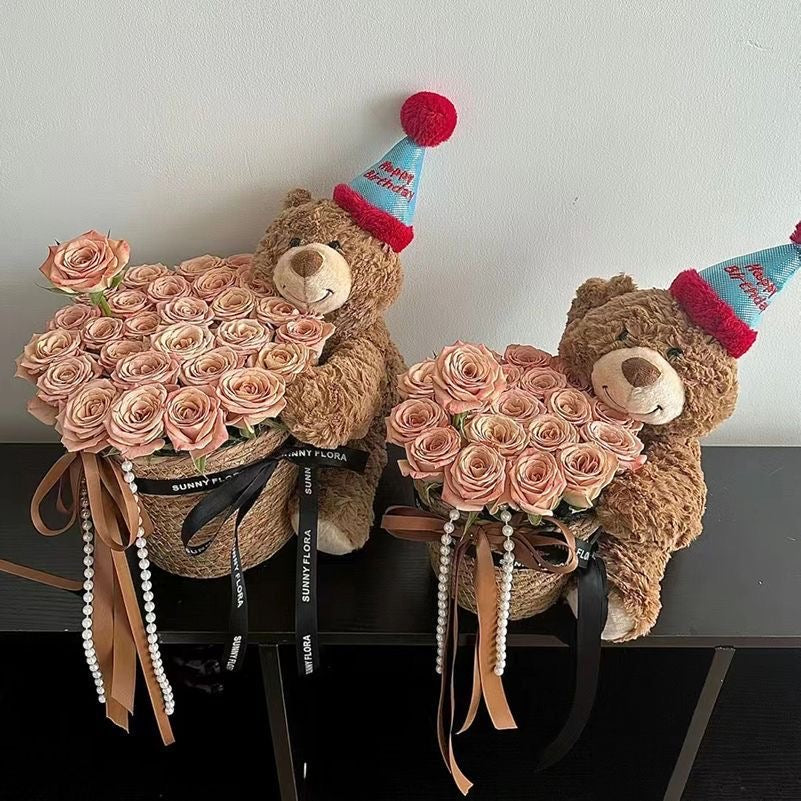 Enppy Gift Bouquet Bear Birthday Gift Cute Doll for Girls / Friends